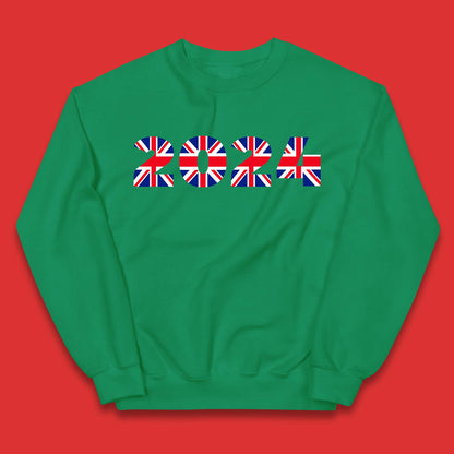 New Year 2024 UK Flag Kids Jumper