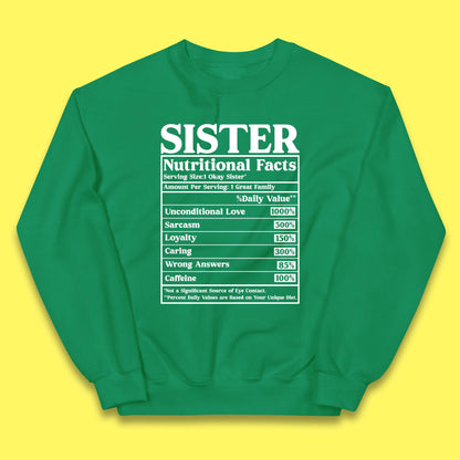 Sister Nutrition Facts Kids Jumper
