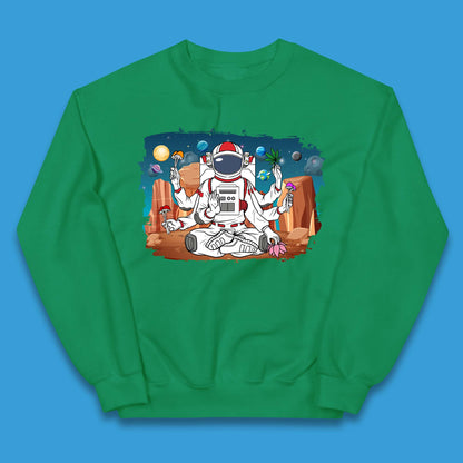 Meditating Astronaut Yoga Kids Jumper