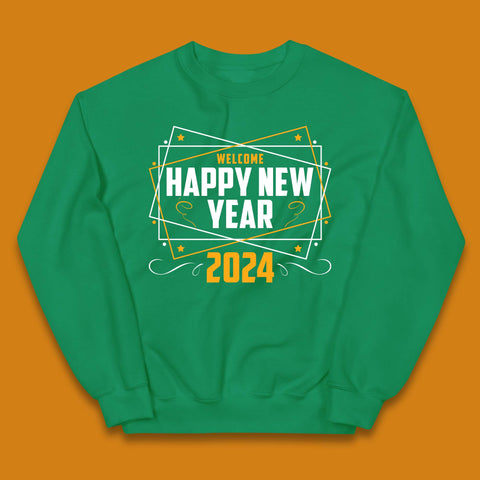 Welcome Happy New Year 2024 Kids Jumper