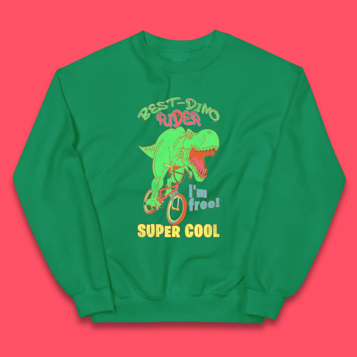 Dinosaur Riding Bicycle Kids Jumper