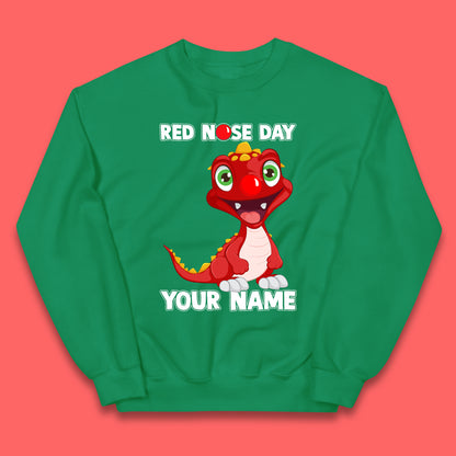 Personalised Red Nose Day Dragon Kids Jumper