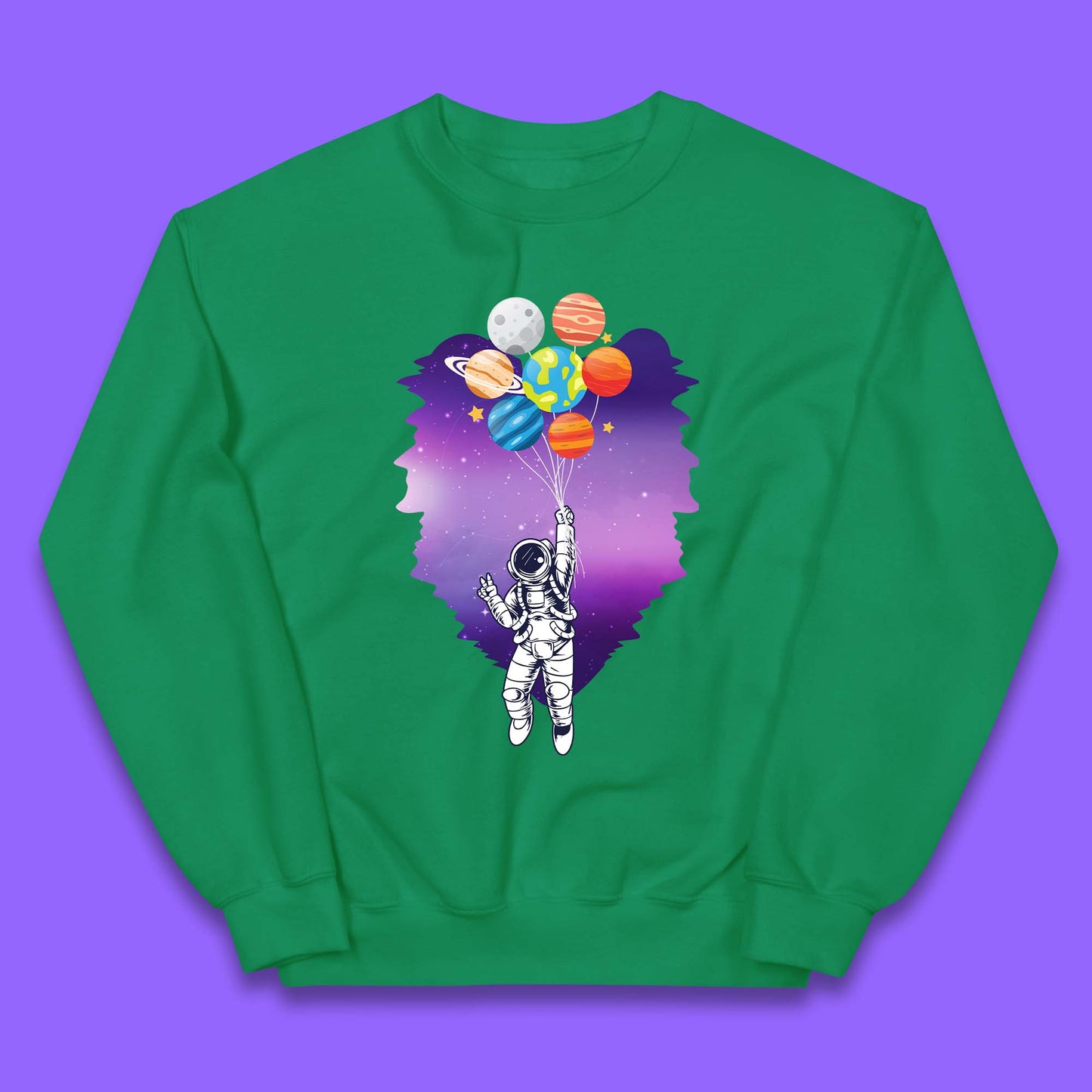 Astronaut Space Planets Balloons Kids Jumper
