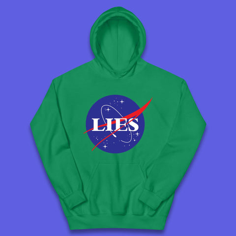 NASA Lies Logo Parody Kids Hoodie