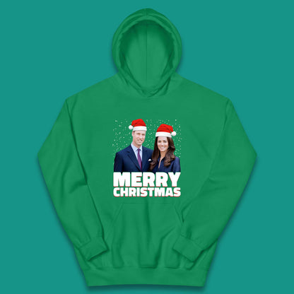 Prince William & Kate Merry Christmas Kids Hoodie