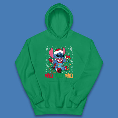 Happy Santa Stitch Christmas Kids Hoodie