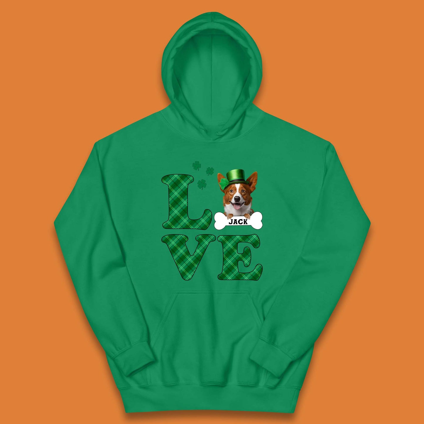Personalised Love St. Patrick's Dog Kids Hoodie