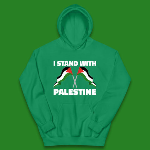 I Stand With Palestine Palestinian Flag Save Palestine Support Gaza Kids Hoodie