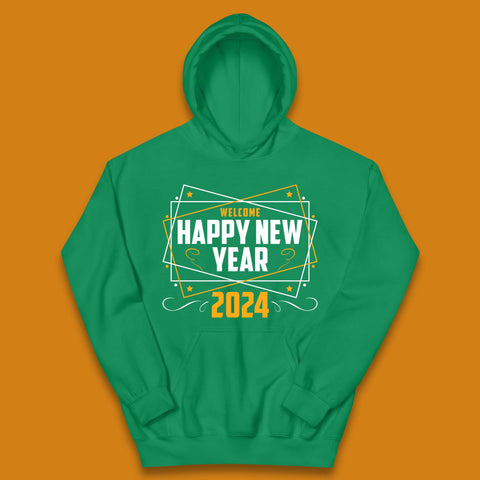 Welcome Happy New Year 2024 Kids Hoodie
