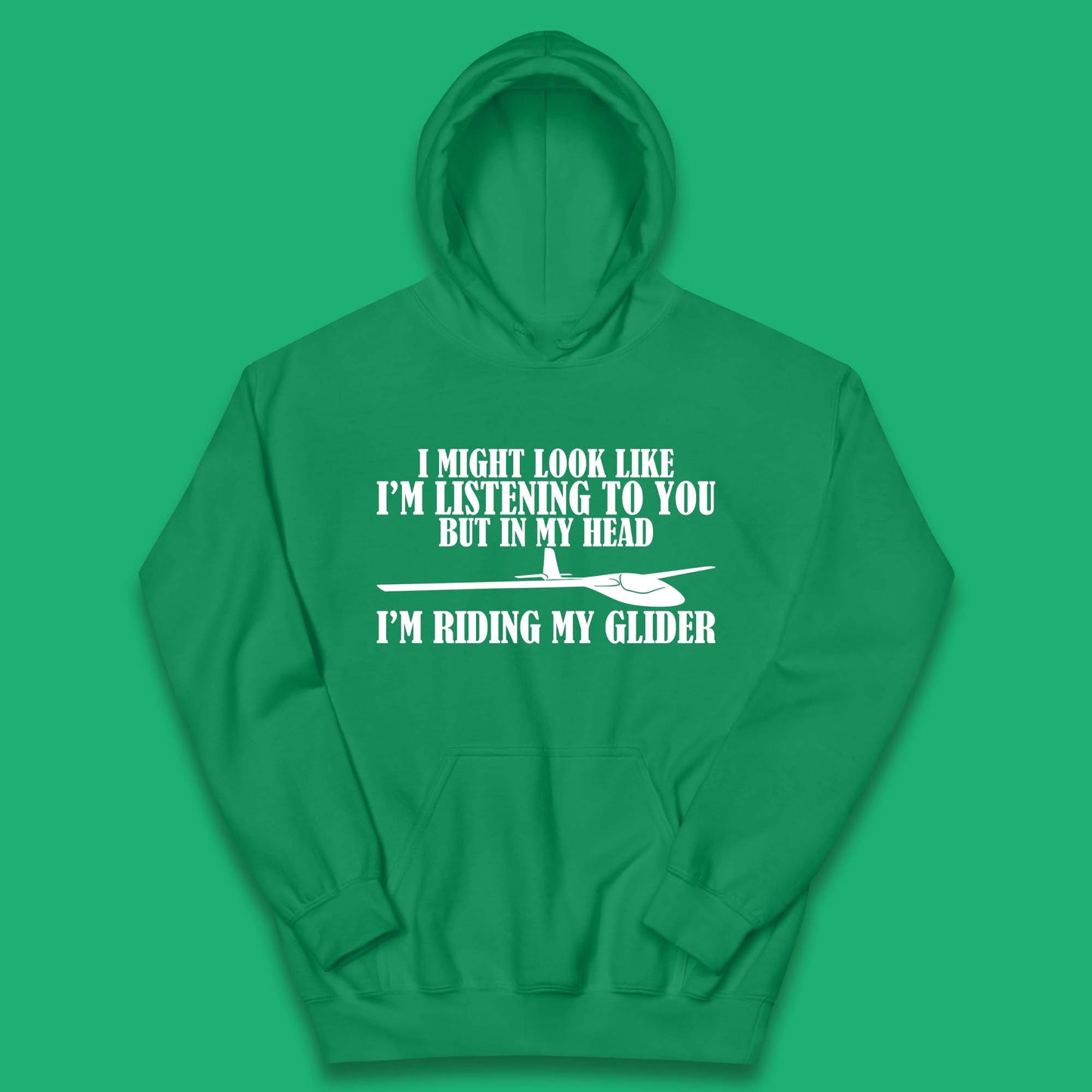 In My Head I'm Riding My Glider Kids Hoodie