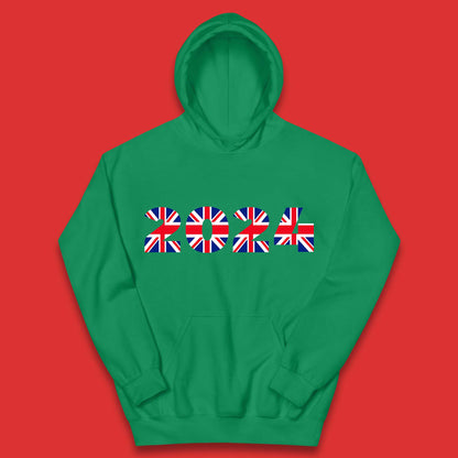 New Year 2024 UK Flag Kids Hoodie