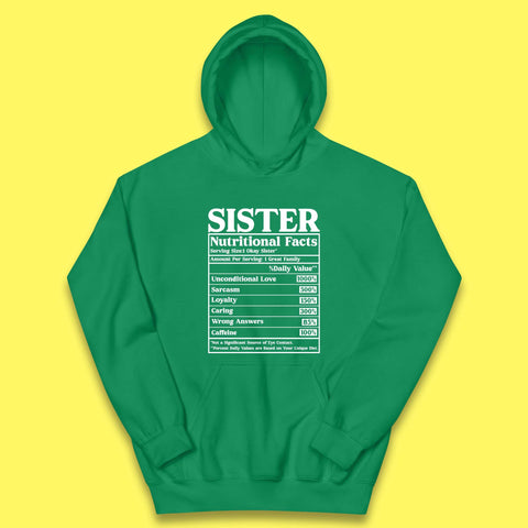 Sister Nutrition Facts Kids Hoodie
