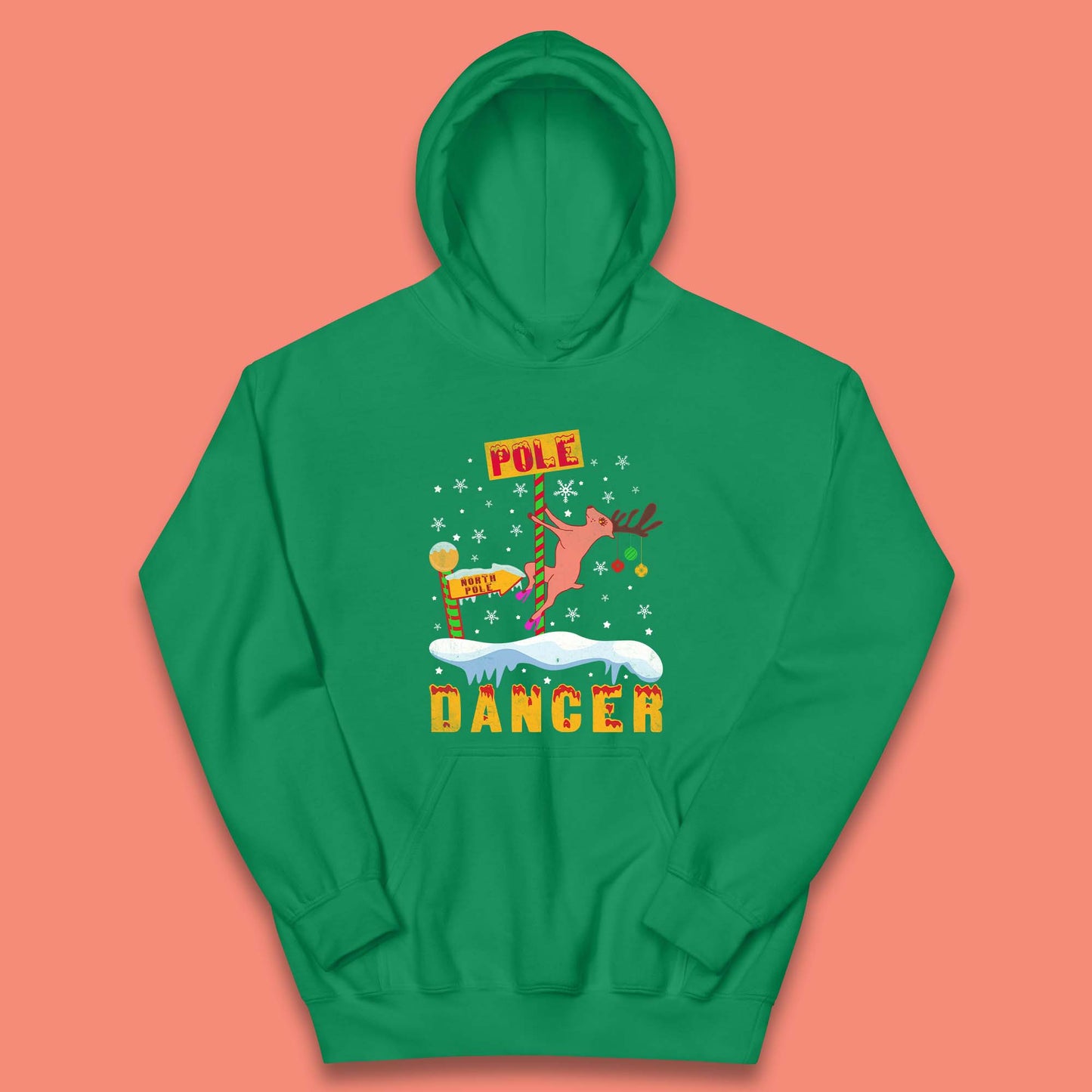 North Pole Dancer Christmas Kids Hoodie