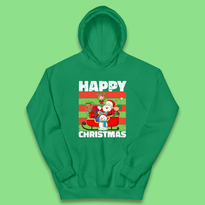 santa and friends on sleigh christmas hoodie