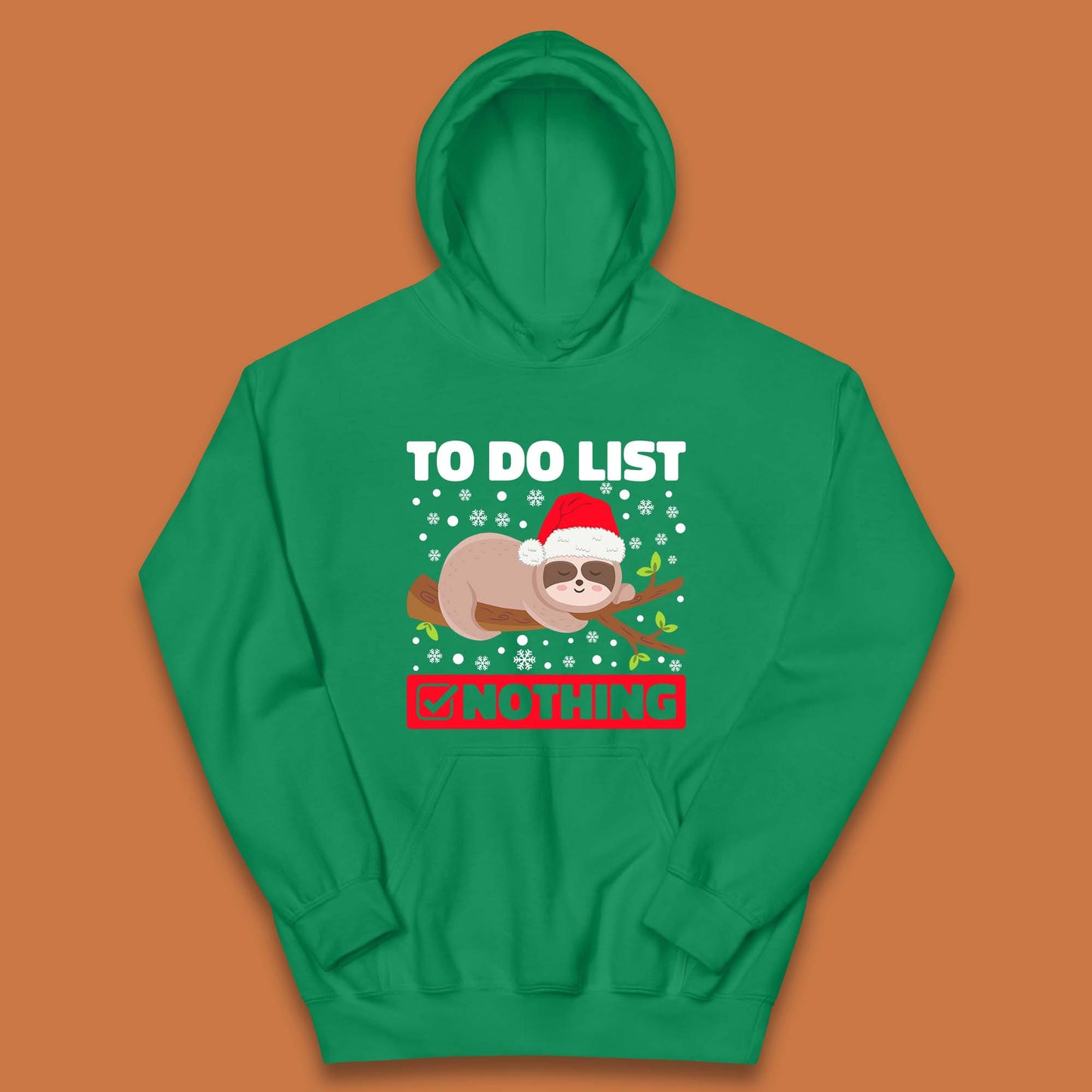 Lazy Sloth To Do List Christmas Kids Hoodie