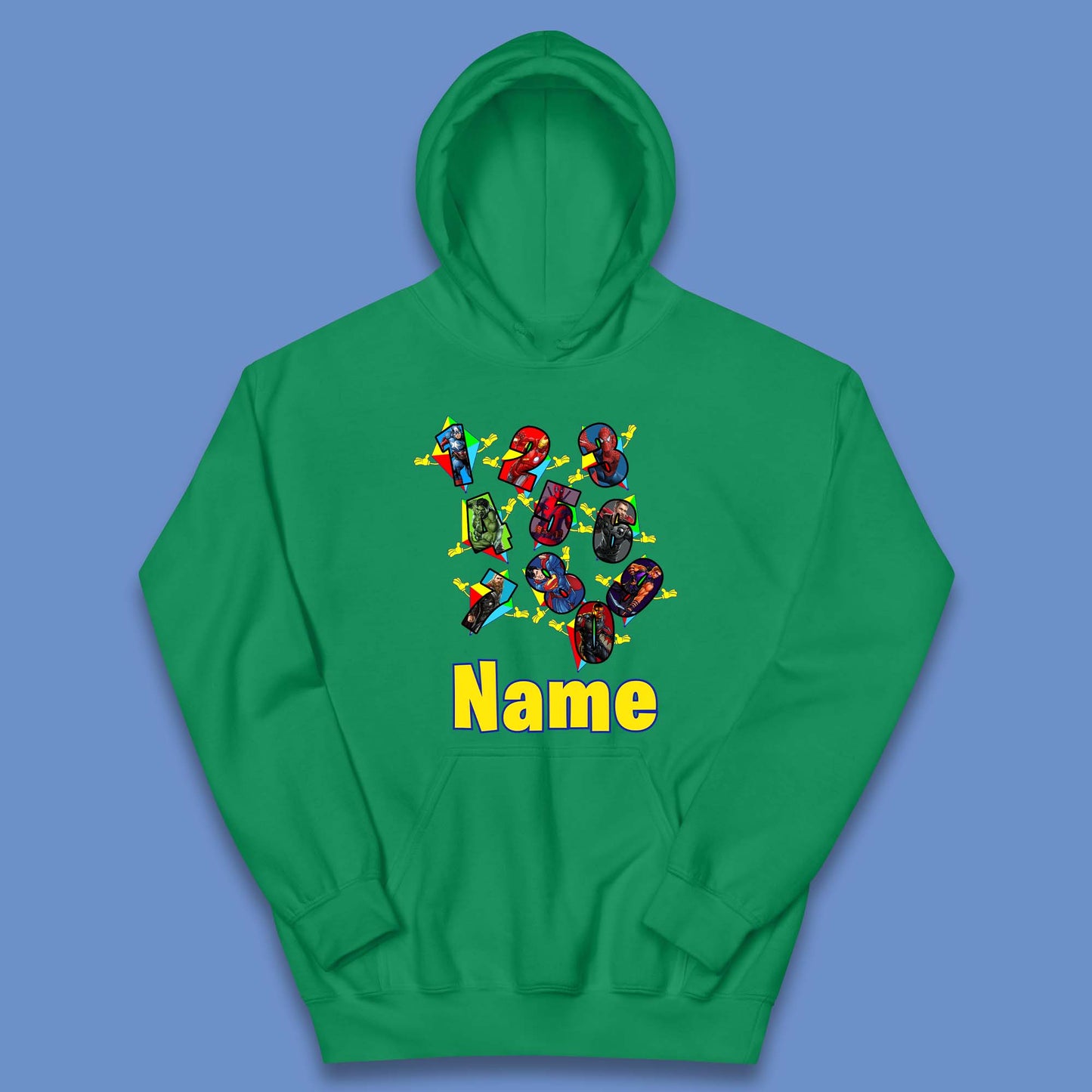 Personalised Number Day Superheroes Superheroes Kids Hoodie