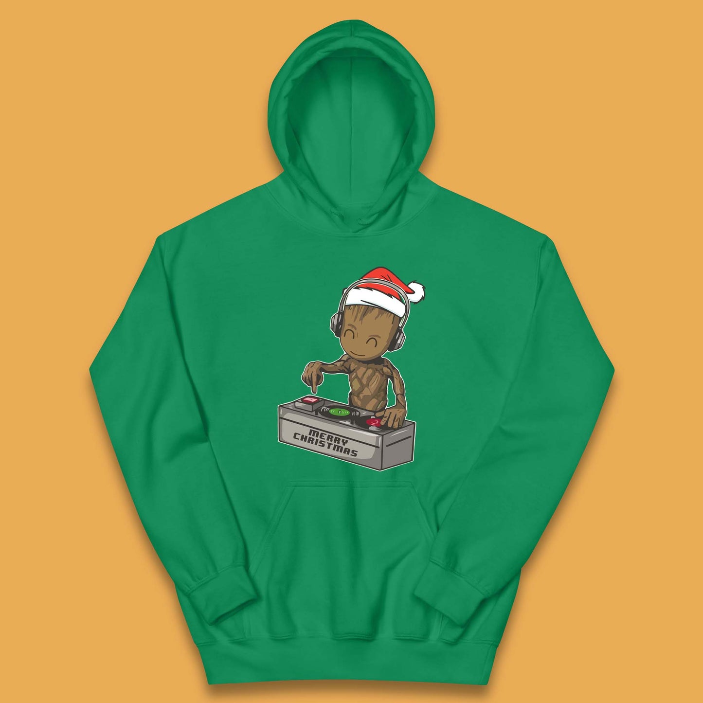 Baby Groot DJ Christmas Kids Hoodie