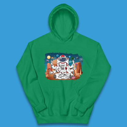 Meditating Astronaut Yoga Kids Hoodie