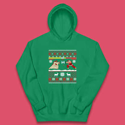 Jesus Vs Santa KO Christmas Kids Hoodie