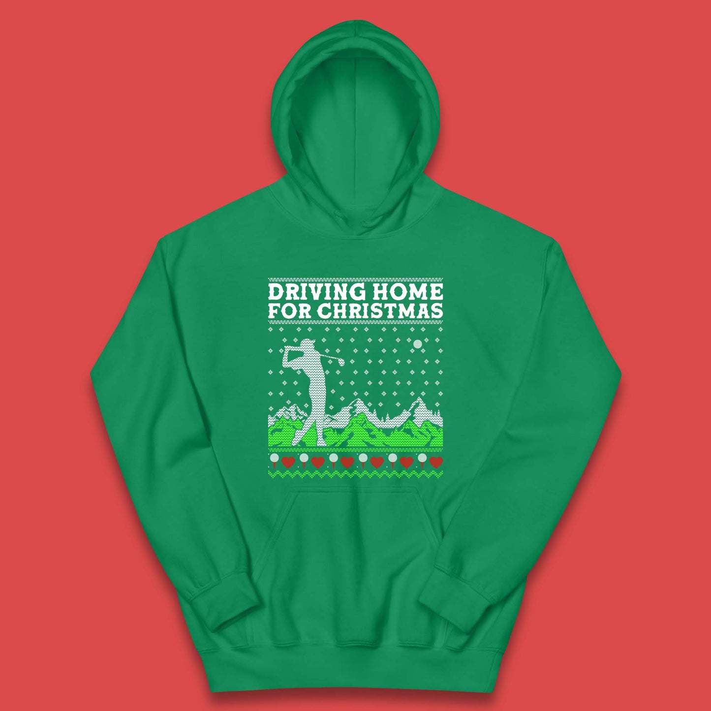 Driving Home For Christmas Golf  Kids Hoodie