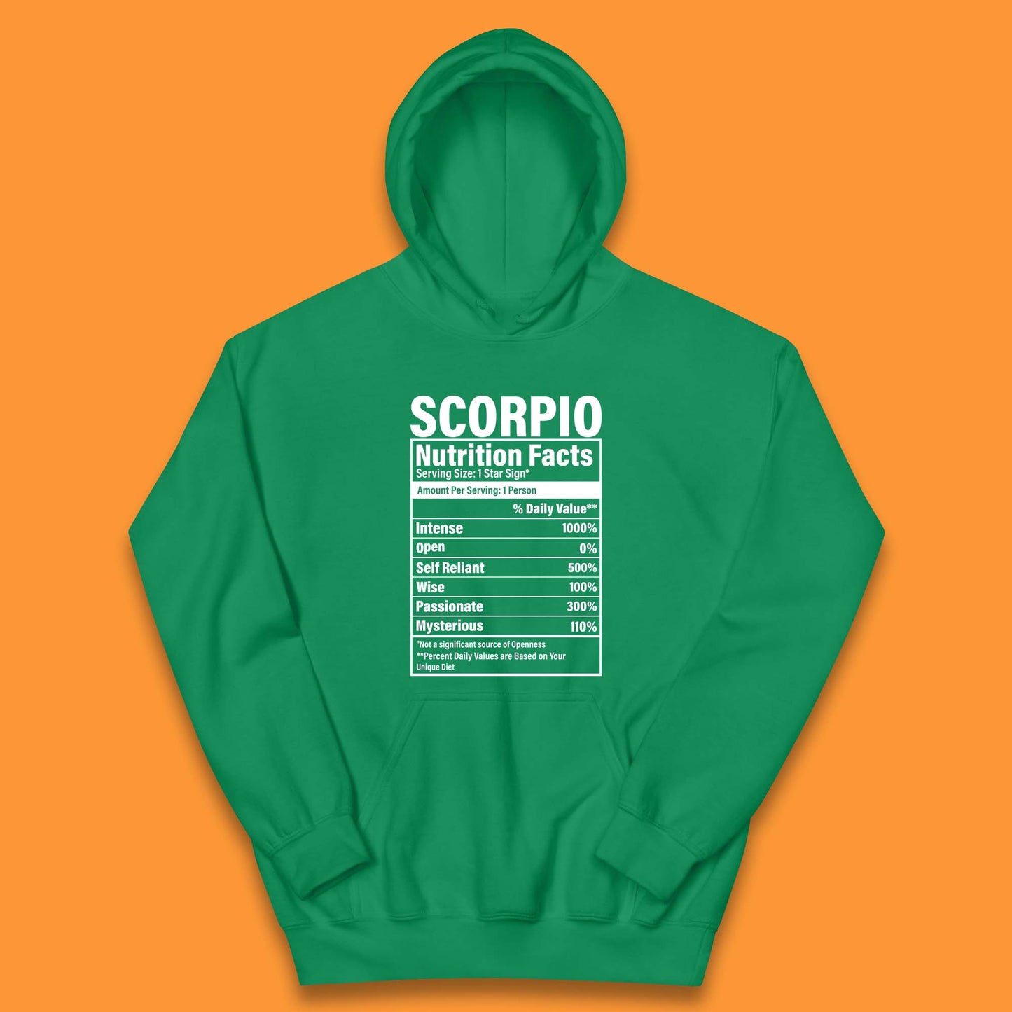 Scorpio Nutrition Facts Kids Hoodie