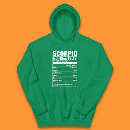 Scorpio Nutrition Facts Kids Hoodie