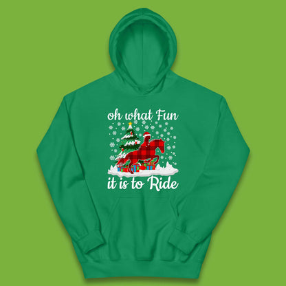 horse riding christmas kids hoodie