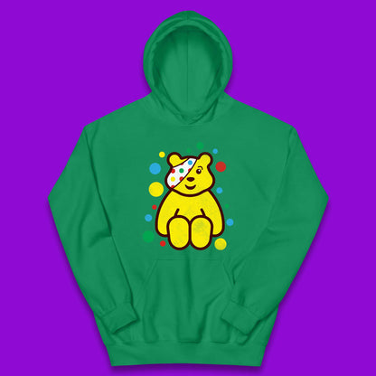 Children In Need Sitting Spotty Pudsey Bear Charity Raising Spotty Day Kids Hoodie