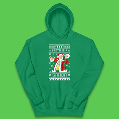Santa is A Saxon Christmas Kids Hoodie