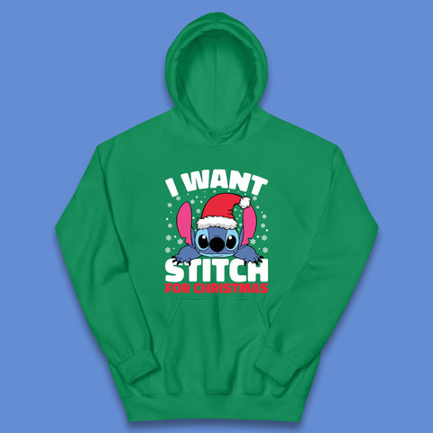 I Want Sticth For Christmas Kids Hoodie