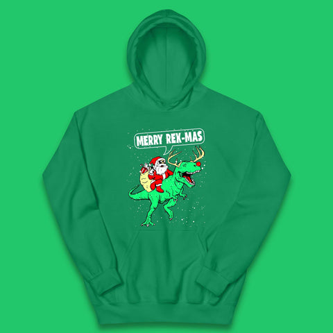 Merry Rex-Mas Christmas Kids Hoodie