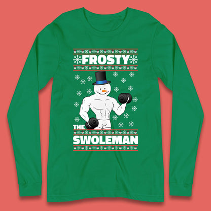 Frosty The Swoleman Christmas Gym Long Sleeve T-Shirt