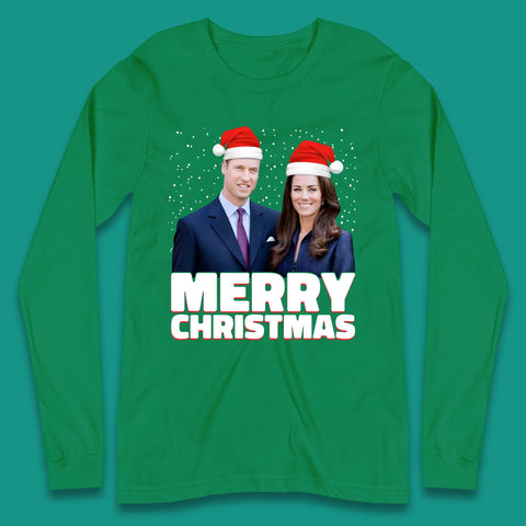 Prince William & Kate Merry Christmas Long Sleeve T-Shirt