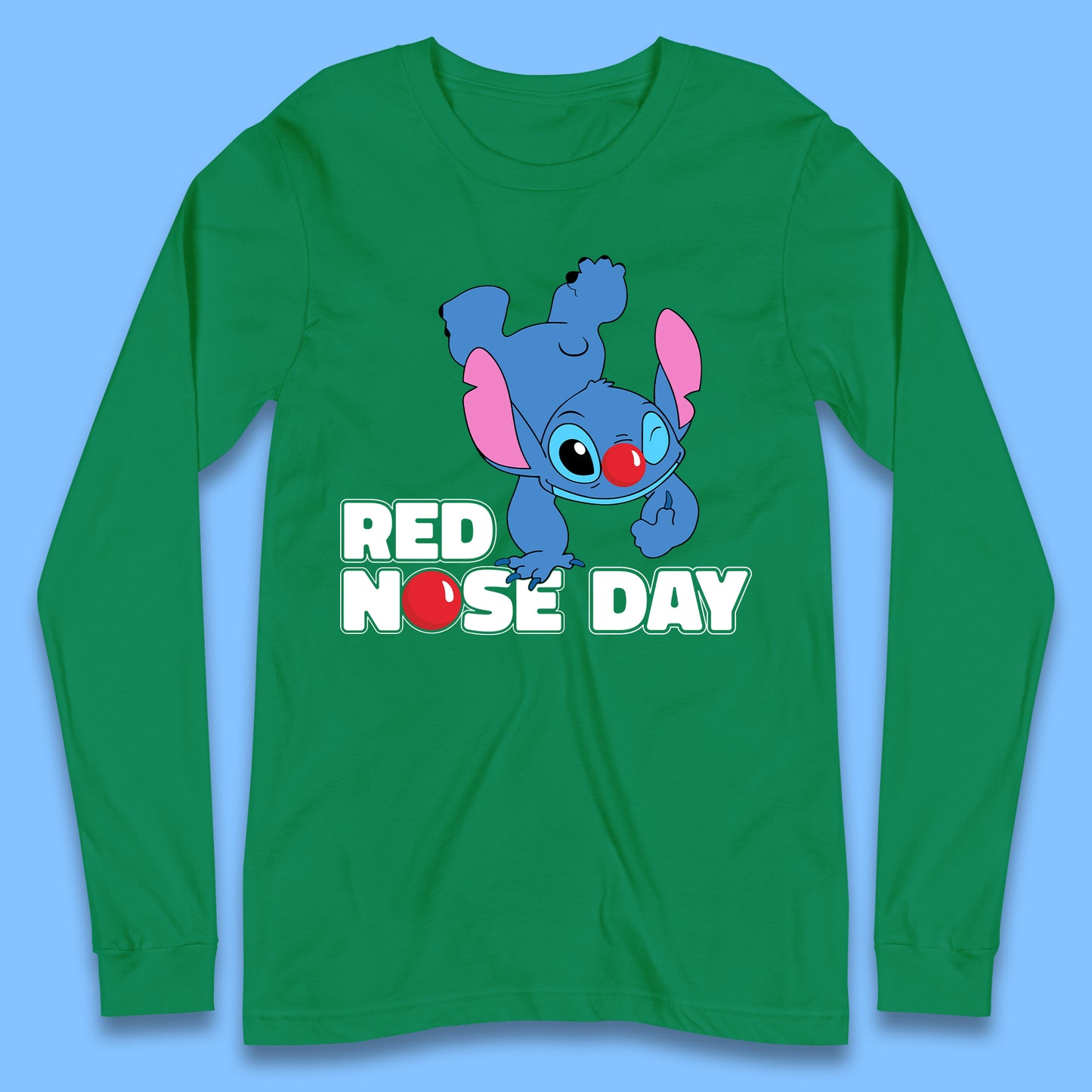 Stitch Red Nose Day Long Sleeve T-Shirt
