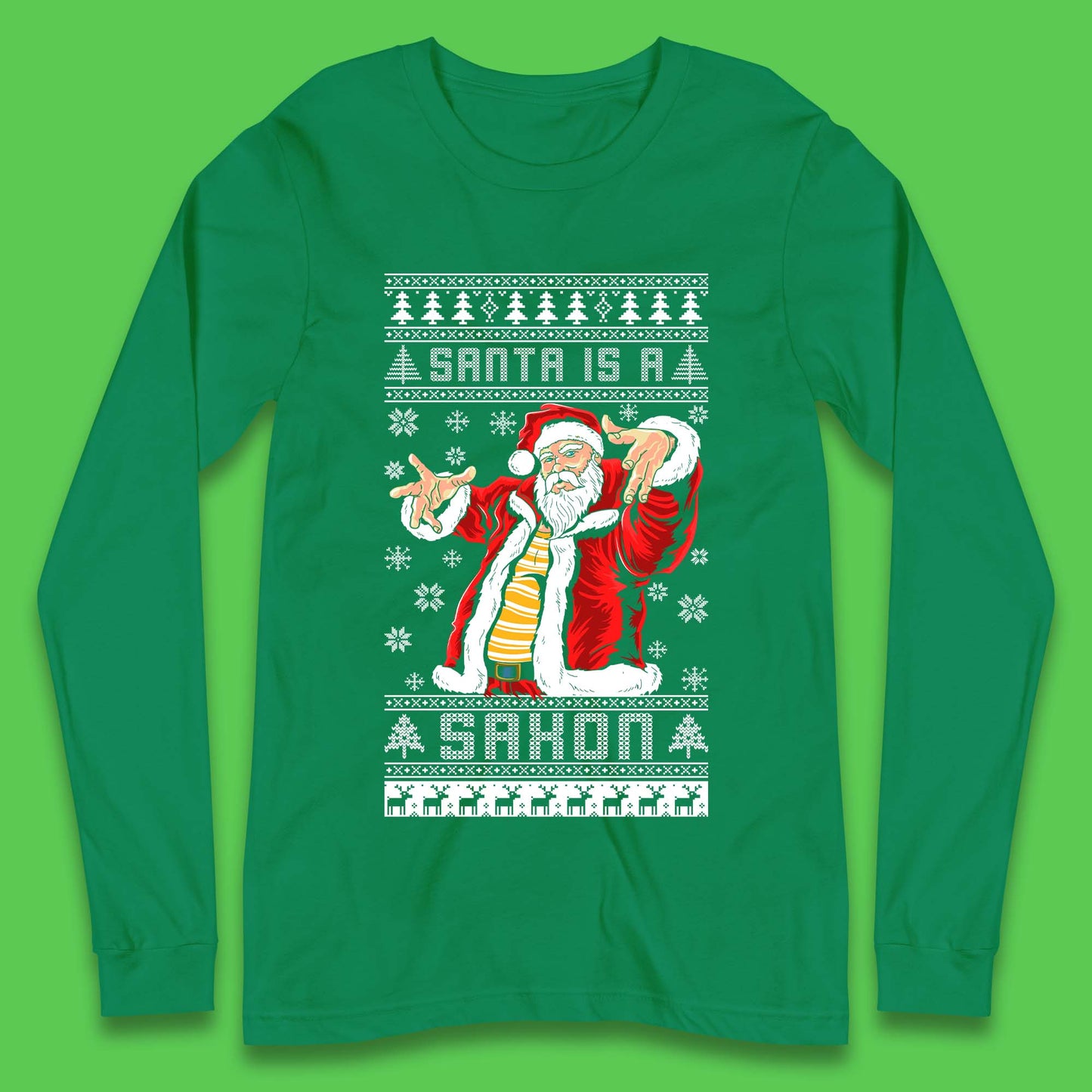 Santa is A Saxon Christmas Long Sleeve T-Shirt
