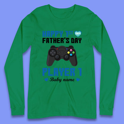 Personalised Happy First Father's Day Long Sleeve T-Shirt