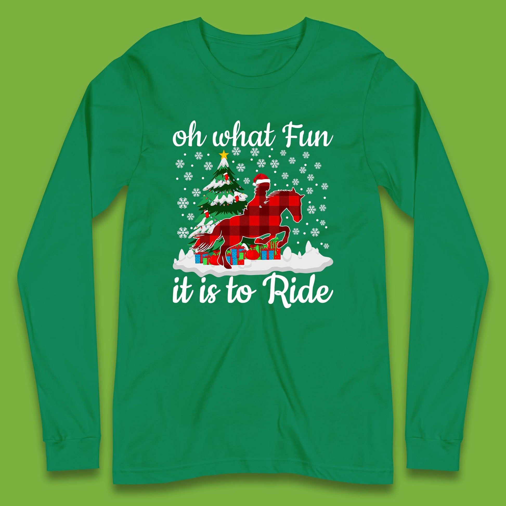 horse riding christmas long sleeve t shirt