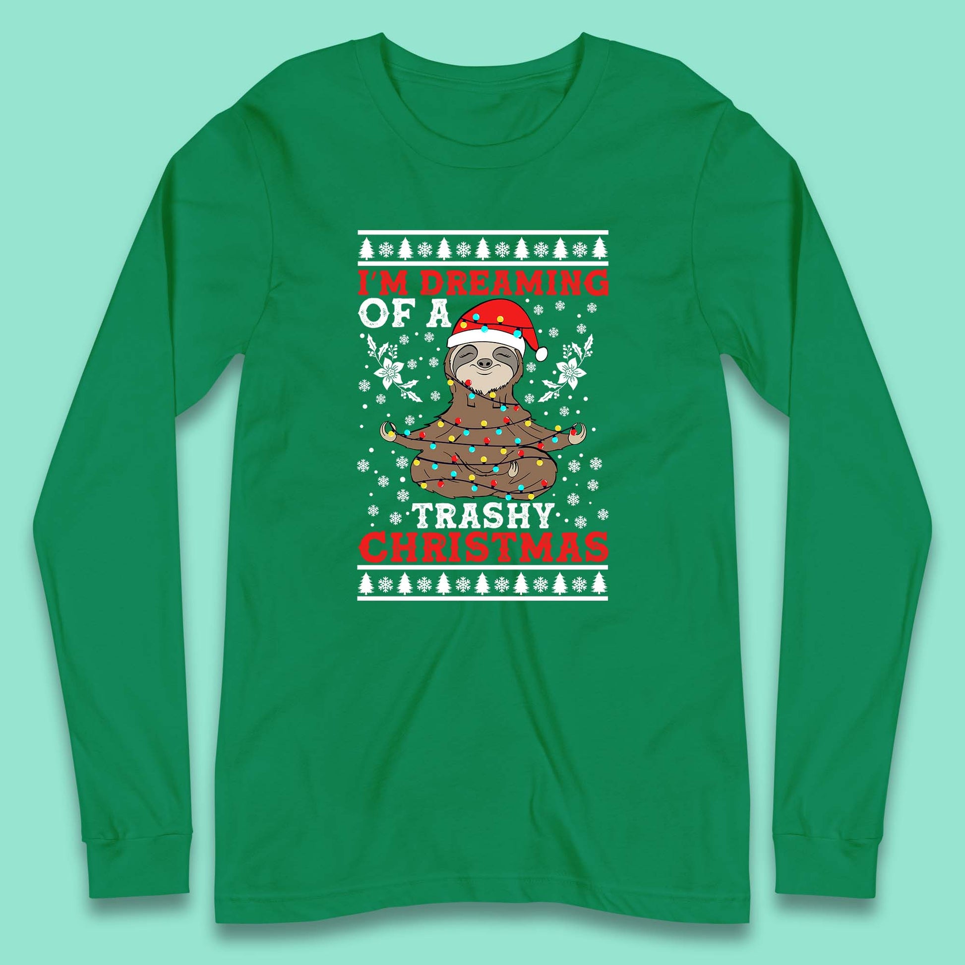 christmas sloth long sleeve t shirt