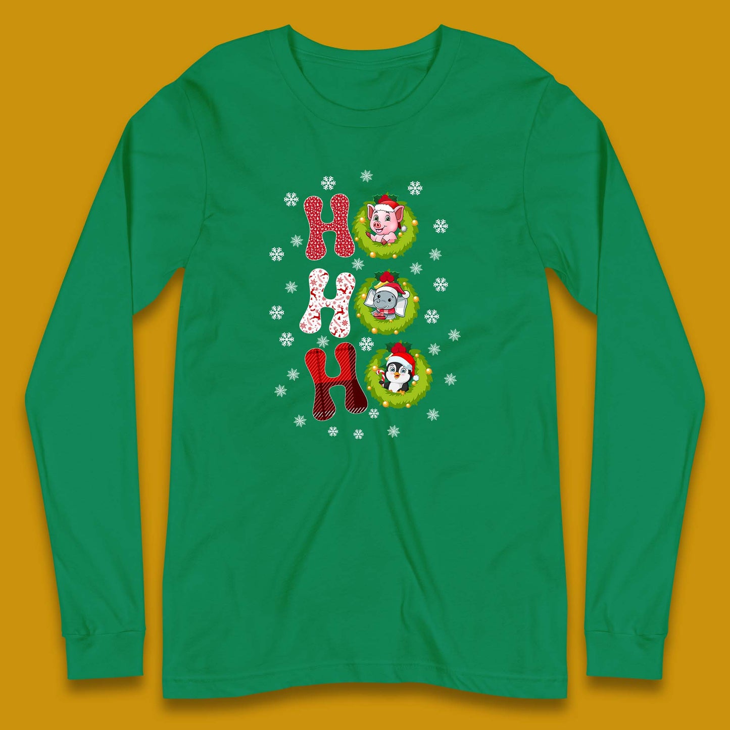 ho ho ho christmas animals long sleeve t shirt