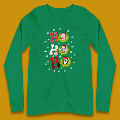 ho ho ho christmas animals long sleeve t shirt
