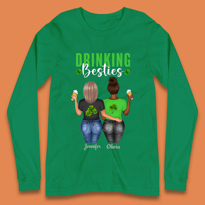 Personalised Drinking Besties Long Sleeve T-Shirt