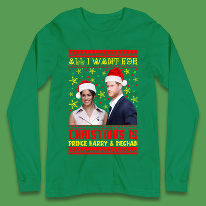 Prince Harry & Meghan Christmas Long Sleeve T-Shirt