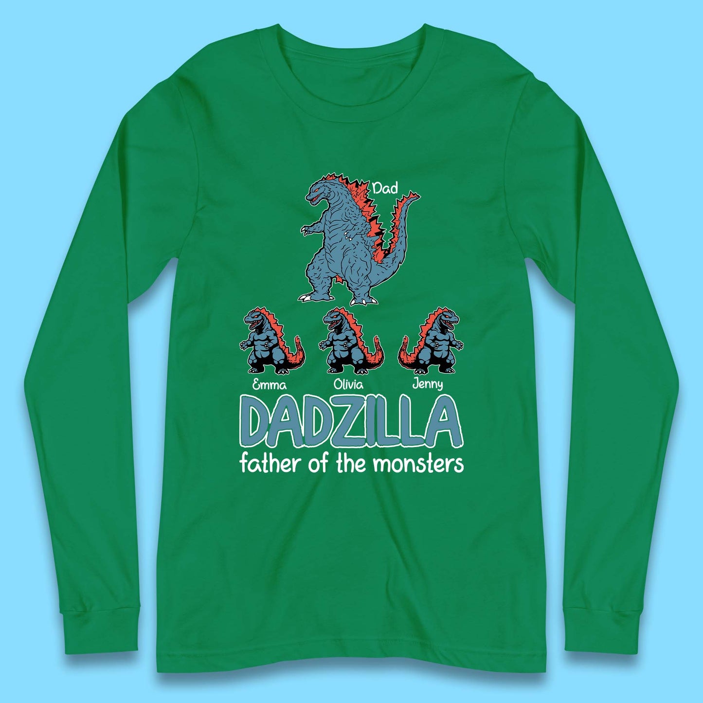 Personalised Dadzilla Long Sleeve T-Shirt