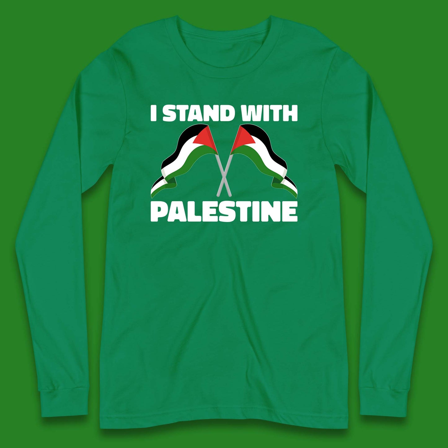 I Stand with Palestine Long Sleeve T Shirt for Men
