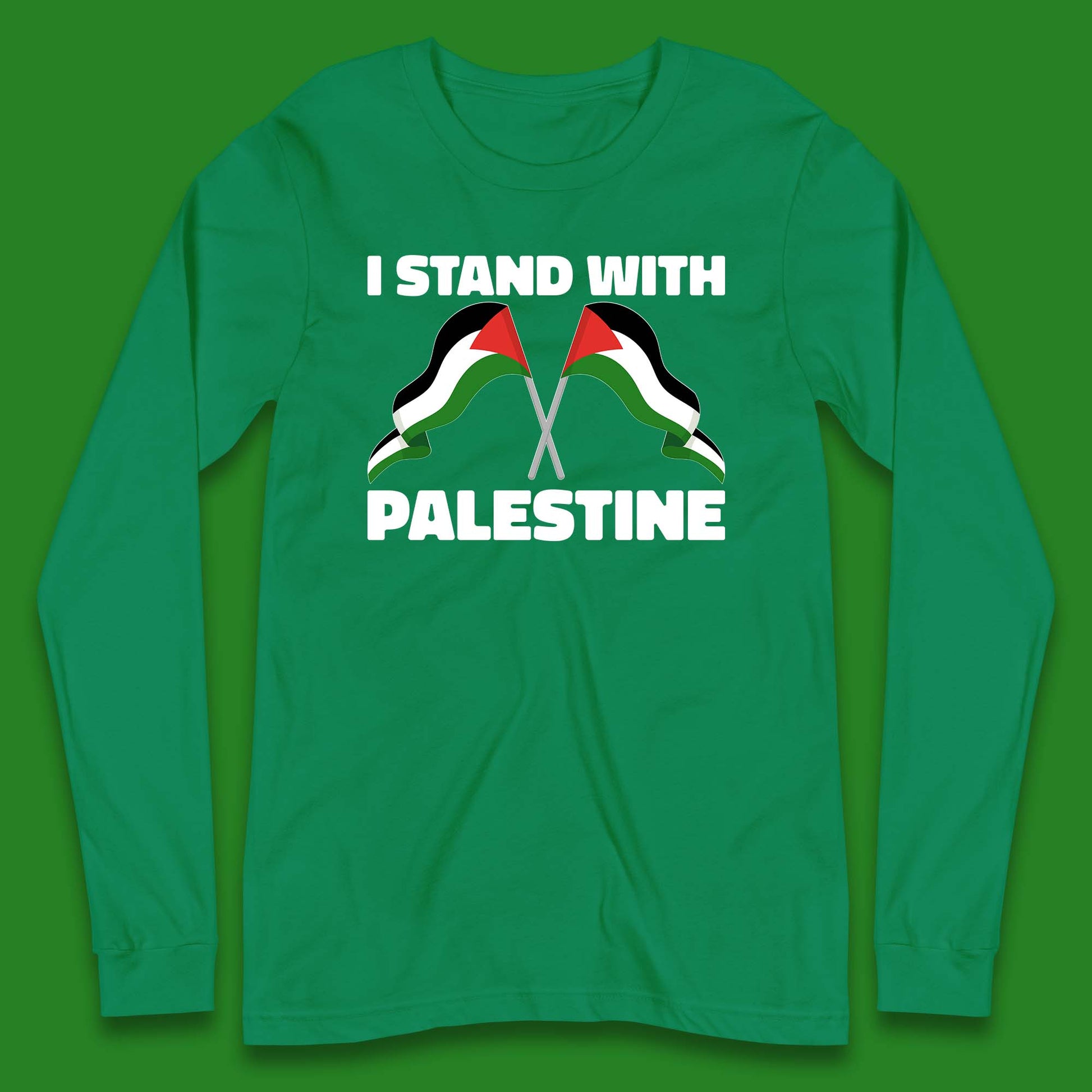 I Stand with Palestine Long Sleeve T Shirt for Men