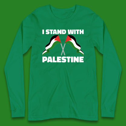 I Stand with Palestine Long Sleeve T Shirt for Men