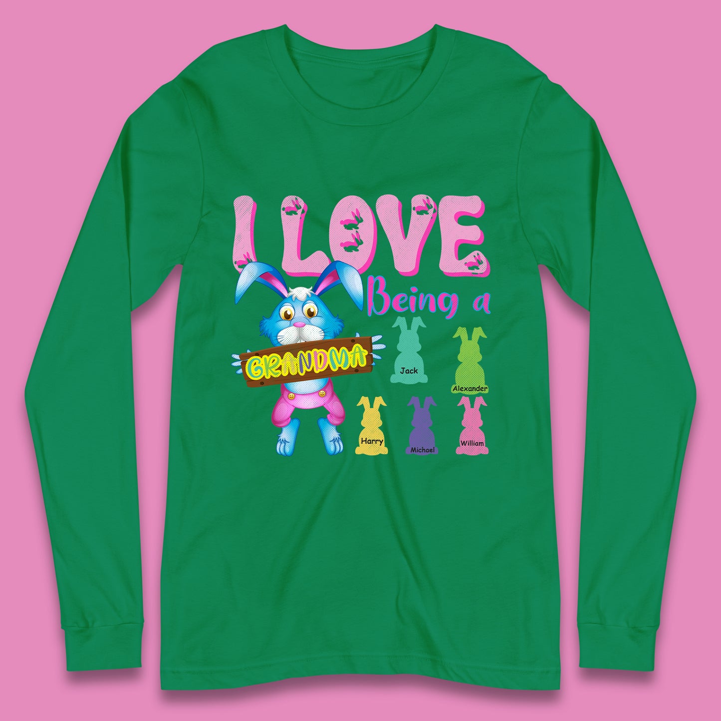 Personalised I Love Being A Grandma Long Sleeve T-Shirt