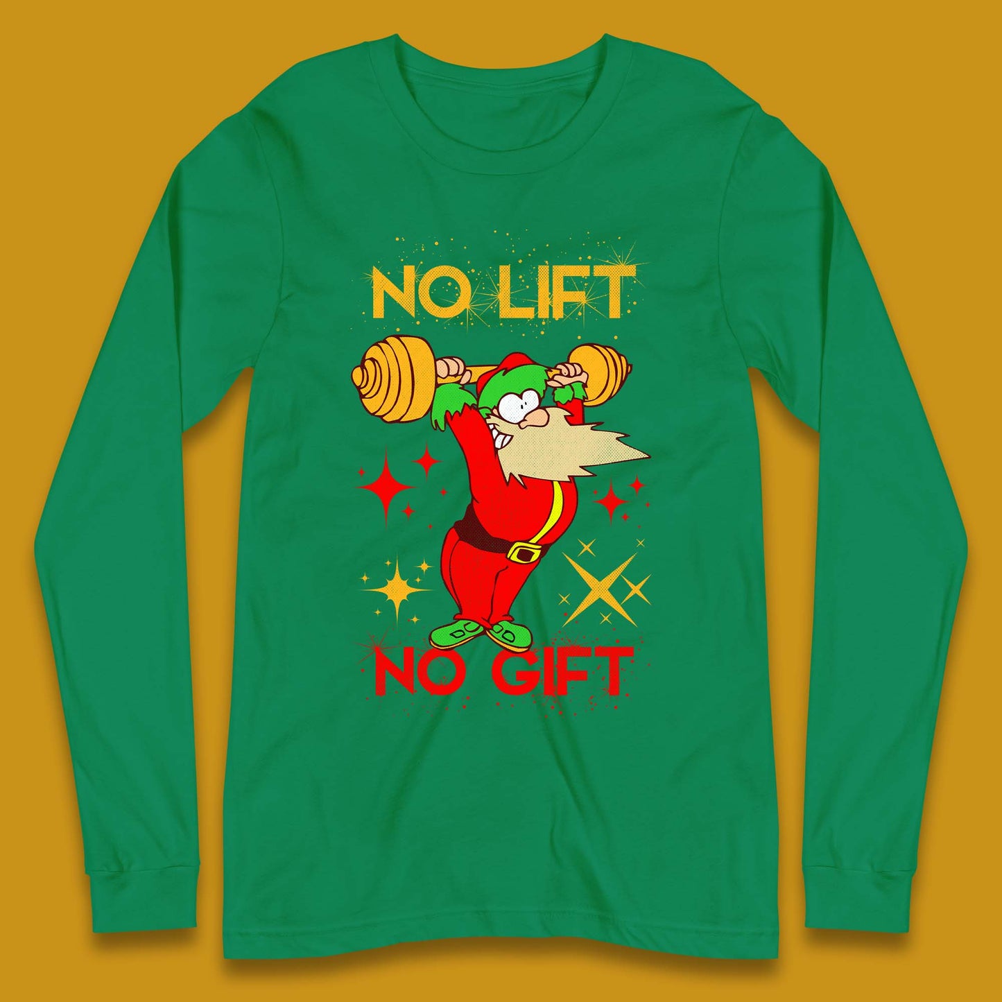 santa workout christmas long sleeve t shirt