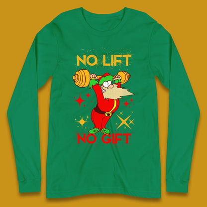 santa workout christmas long sleeve t shirt
