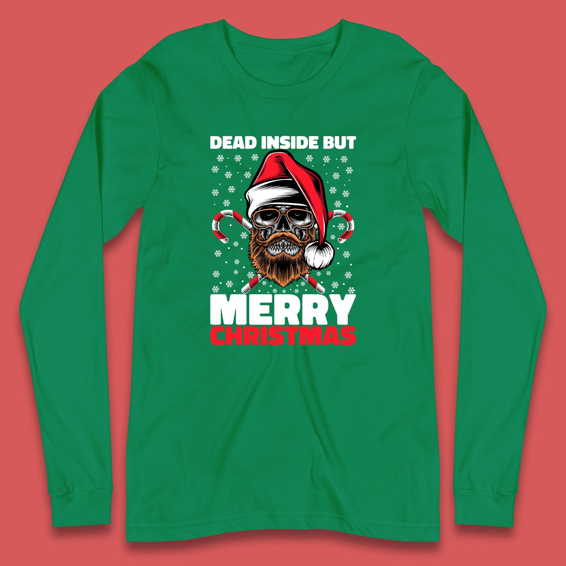 hipster skull christmas long sleeve t shirt